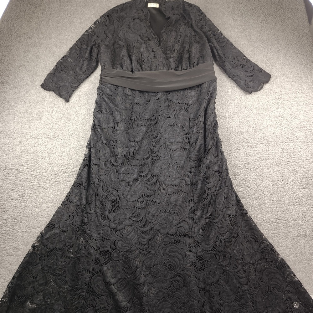 Kyonna Maxi Dress Screen Siren Lace Evening Gown Black Size 0X Lined